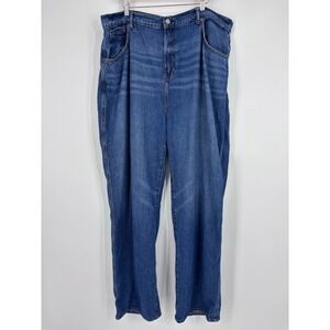 Reformation Val Lived-In Straight Jeans Women 34 (42x30 Actual) Blue High Rise